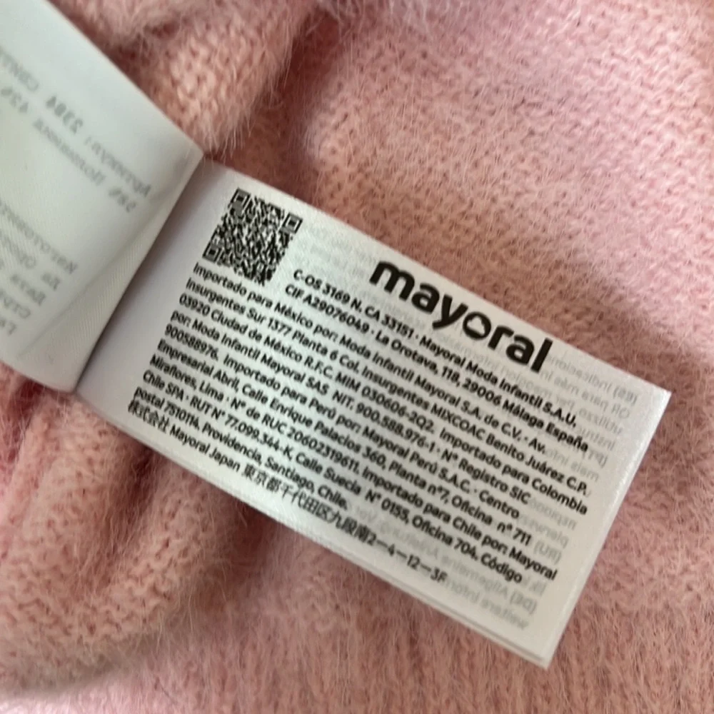 Mayoral pink sweater 2T luxury designer European boutique rare sale pale pink - Picture 8 of 8